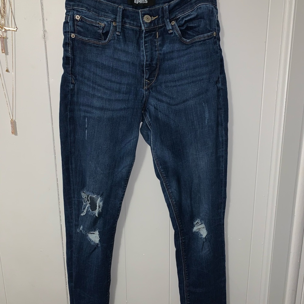 Express mid rise ripped jean